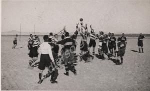 Rugby match.  2nd Battalion, The Gloucestershire R