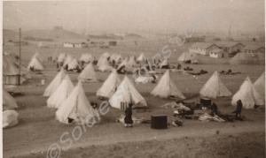 Tented camp after a storm. 2nd Battalion, The Glou