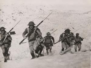 Desert exercise - soldiers of "D" Company charging
