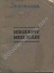 Sergeants Mess Rules. Printed Aldershot by Gale an