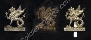 3 Wessex Briagade cap badges, one silver metal, on