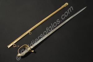 Volunteer officer's sword with a brass hilt and br