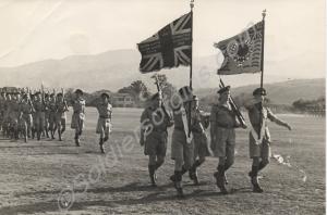 Colour Party leading "C" Company,  2nd Battalion,