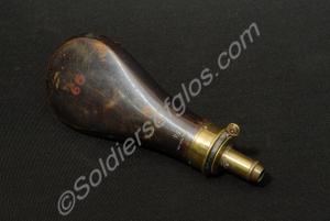 Sykes patent powder flask for shot gun. Marked in
