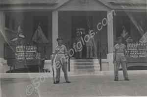 Guarding the Colours. 1st Battalion and 2nd Battal