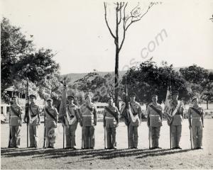 Amalagamation Day Colour Parties.  1st Battalion a