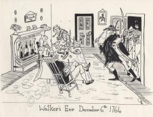 Cartoon - "Walker's Ear. December 6th 1764". One o