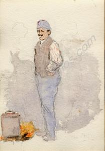 "The Chef" 1918. Work by Major Tom Barnard, 1st Ba