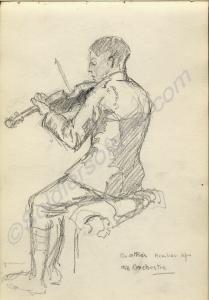 "Another member of the orchestra" 1918. Work by Ma