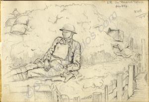 "E.R. on the reserve trench firestep" (E. Richards