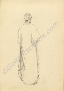 Drawing of an Egyptian man. 1919. Work by Major To