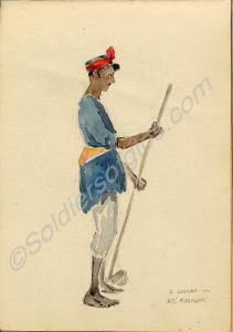 "A Lascar on H.T Kashgar". 1919. Work by Major Tom