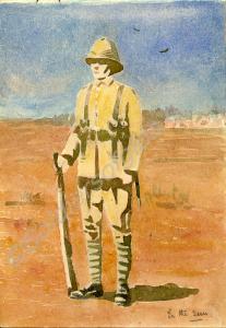 "In the sun." 1919. Work by Major Tom Barnard on h