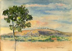 "Rugger Ground. Ahmednagar." 1919. Work by Major T