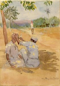 "The Way-Side Barber" 1919. Work by Major Tom Barn