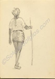 Sketch of a man 1919. Work by Major Tom Barnard on