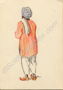 Sketch of a man. 1920. Work by Major Tom Barnard d