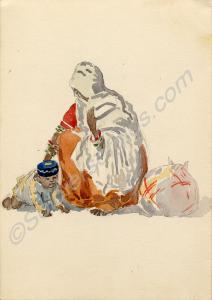 Painting of a woman and child. 1920. Work by Major