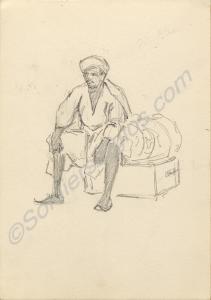 Sketch of a man. 1920. Work by Major Tom Barnard d