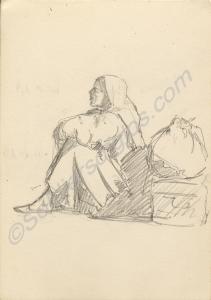 Sketch of a woman. 1920. Work by Major Tom Barnard
