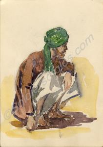 Painting of a man. 1920. Work by Major Tom Barnard