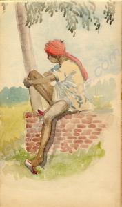 Painting of a young man. 1921. Work by Major Tom B