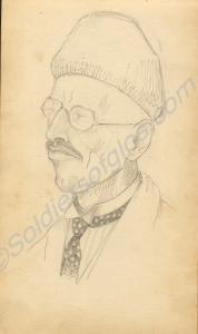 Sketch of a man. 1921. Work by Major Tom Barnard d