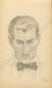 Portrait sketch of a man. 1921. Work by Major Tom