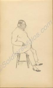 Sketch of a man. 1921. Work by Major Tom Barnard d