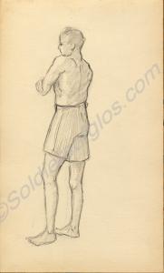 Sketch of a man. 1921. Work by Major Tom Barnard d