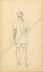 Sketch of a man. 1922. Work by Major Tom Barnard d