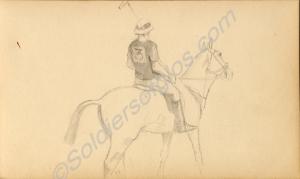 Sketch of a man playing polo. 1922. Work by Major