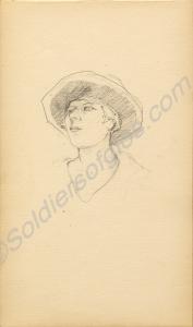 Sketch of a woman. 1922. Work by Major Tom Barnard