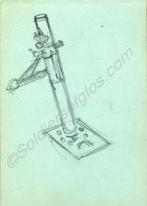 Sketch of a 3-inch mortar by Major Tom Barnard for