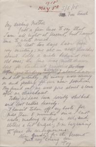 Letter home from the trenches. Lieutenant-Colonel
