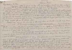 Letter home from Salonika. Lieutenant-Colonel Fran