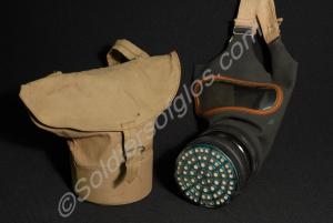 British civilian pattern gas mask and canvas case.