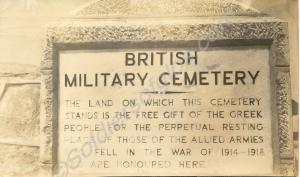 Entrance to the British Military Cemetry. Kalamari