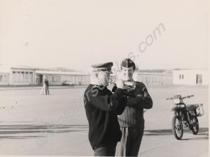 Brigadier Robin Grist plays the 'Fall out Call'. c