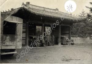 HQ showing vehicle and NAAFI van. 1st Battalion,