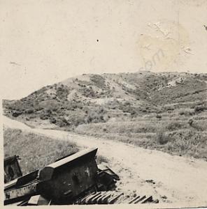 Knocked-out Cromwell tank,  'Cooper' Force. 10th H