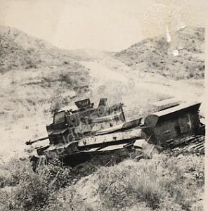 Knocked-out Cromwell tank,  'Cooper' Force. 10th H