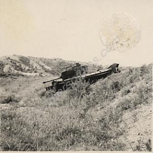 Knocked-out Cromwell tank,  'Cooper' Force. 10th H