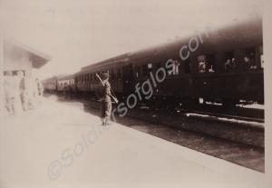 Troop train which carried 1st Battalion, The Glouc