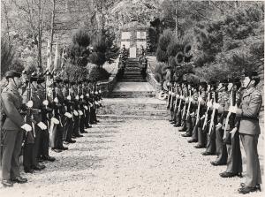 Ghurka Guard of Honour at Glosters Memorial. Korea