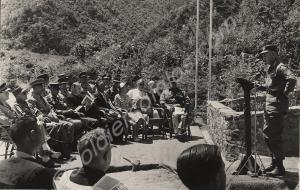 General I. D. White at Glosters Memorial. Korea.