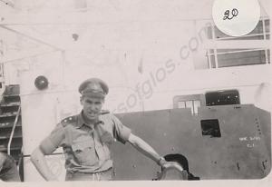 Lieutenant Phil Barker on board ship. En route to