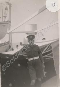 Sergeant Pegler, (Provost Sergeant) on board ship.