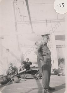 Sergeant Pegler, (Provost Sergeant) on board ship.