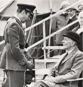 Lieutenant-Colonel J. P. Carne, V.C., in bowler ha
